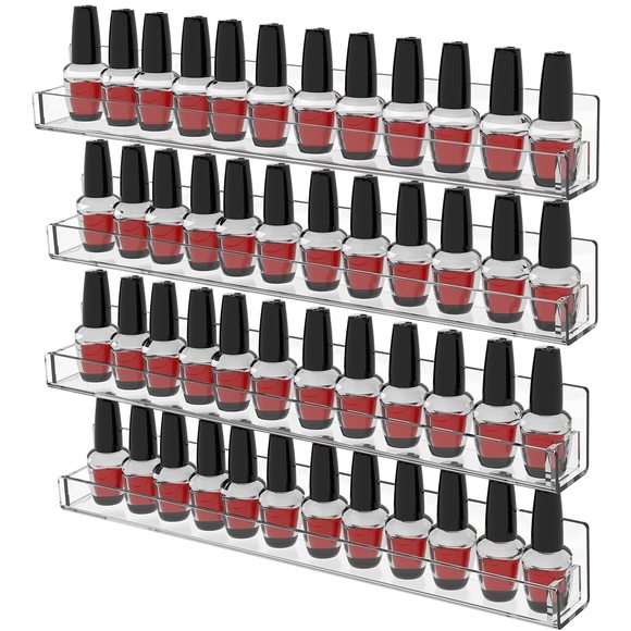 4 Pack Nail Polish Shelves For Wall,hanging Clear Acrylic Nail Polish Rack😛 - Picture 1 of 7